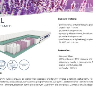 materac opal 90×200 (H2,H3) OPTI MED